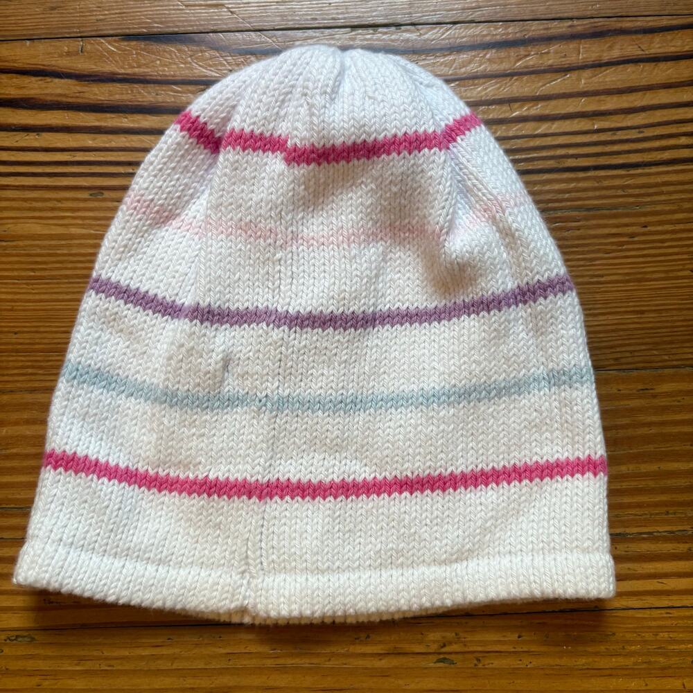 The Beaufort Bonnet Company white pastel knit beanie‎ hat SIZE 6-18M